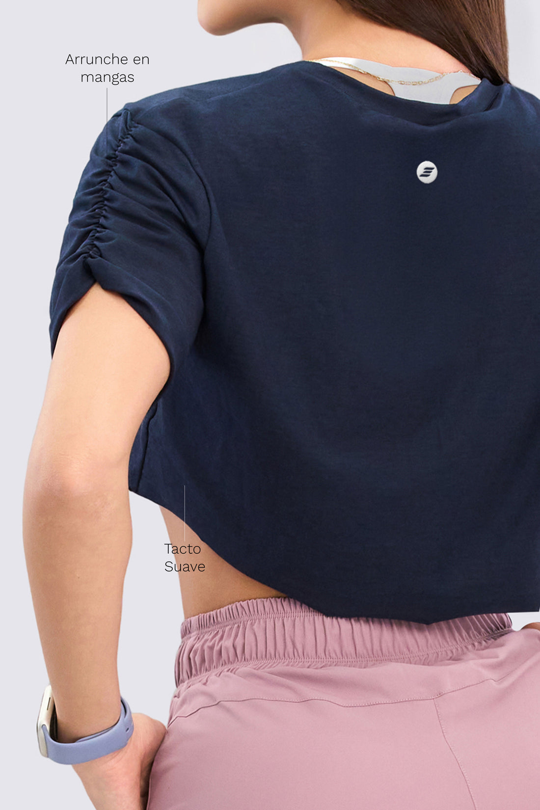 CAMISETA CROP AZUL MARINO RVC
