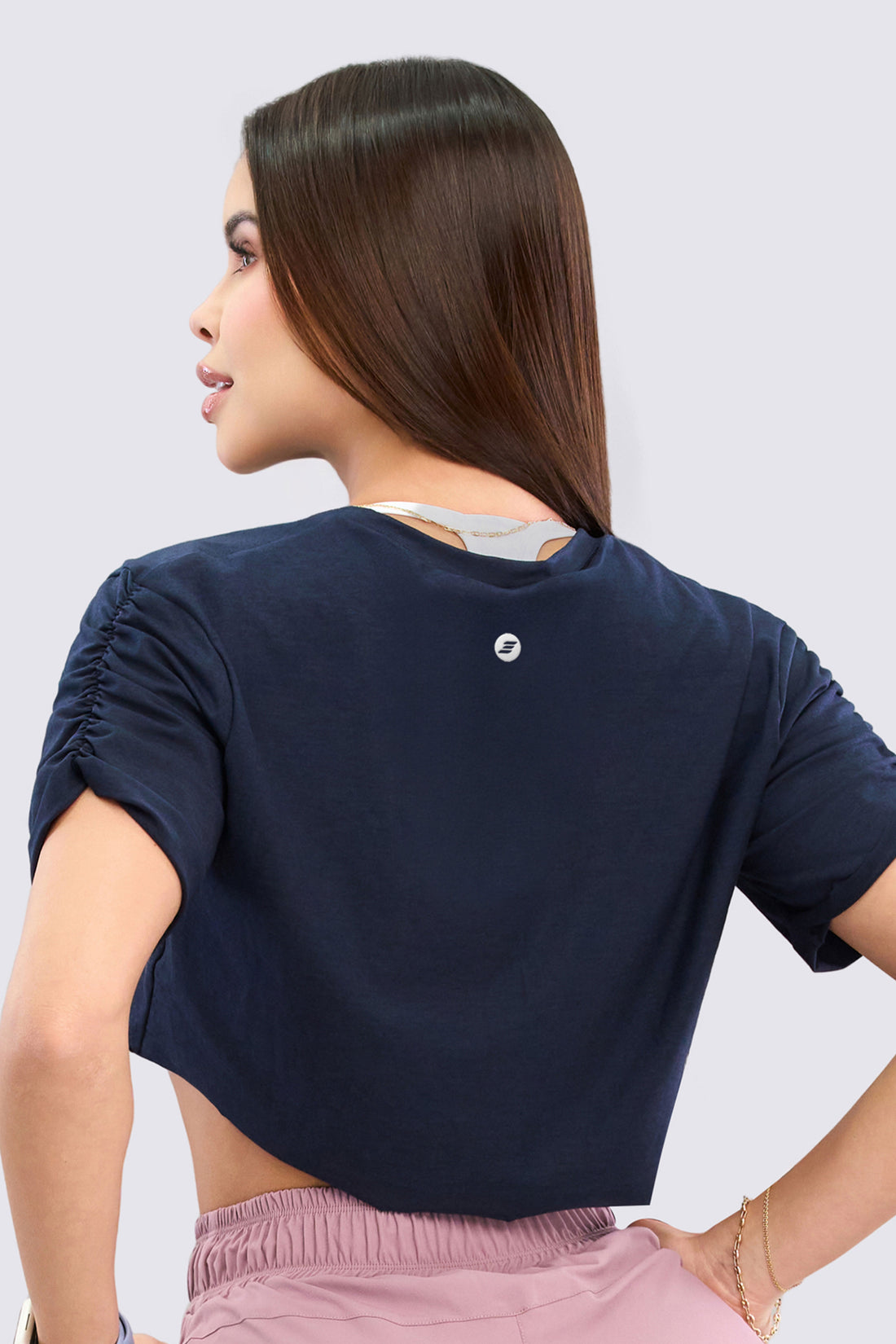 CAMISETA CROP AZUL MARINO RVC