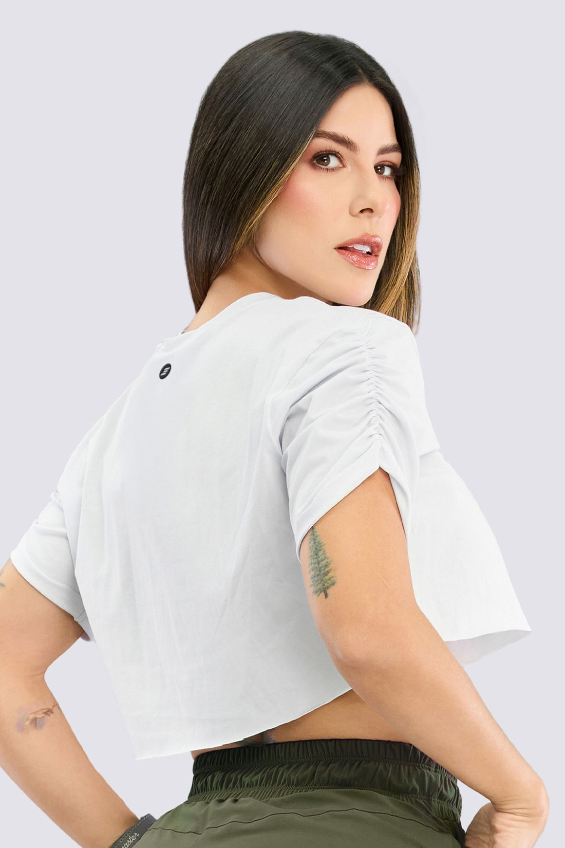 CAMISETA CROP BLANCA RVC