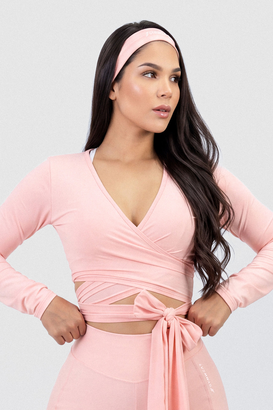 BUZO MANGA LARGA ROSA MUSE CUELLO EN V CRUZADO CCR