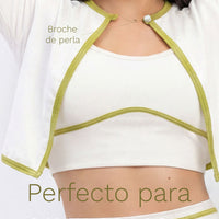 BUZO LIGERO BLANCO DE DISEÑO CORTO RVC