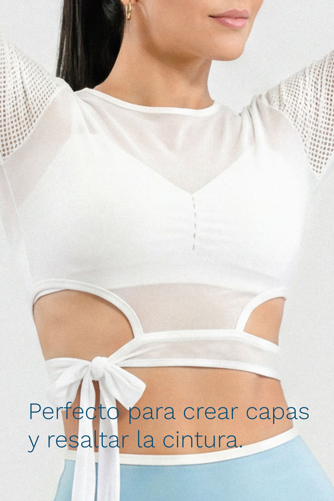 BUZO BLANCO MALLA MUJER AJUSTABLE EN CINTURA CDC