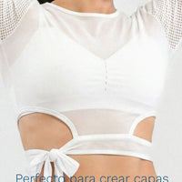 BUZO BLANCO MALLA MUJER AJUSTABLE EN CINTURA CDC