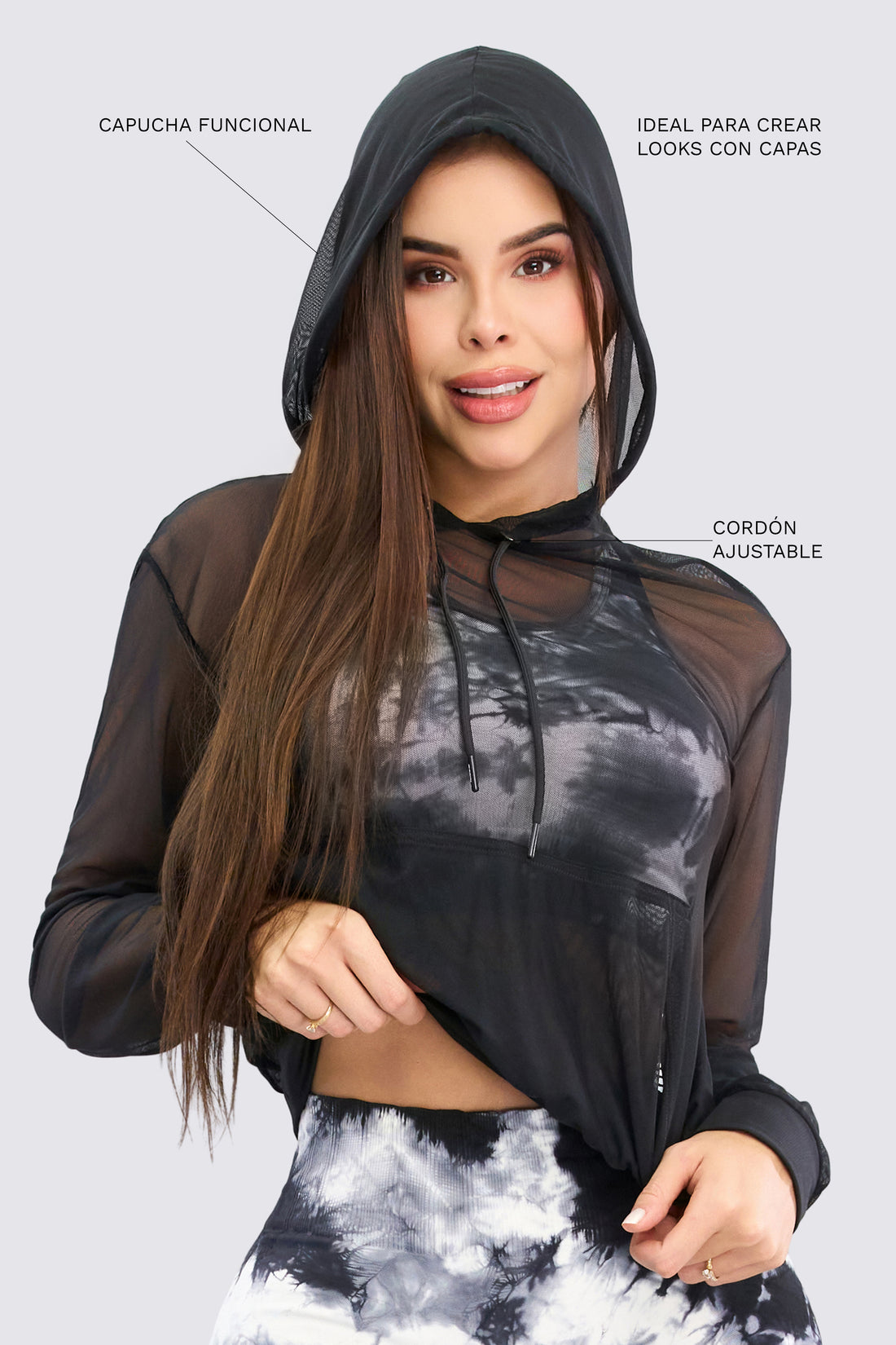 BUZO NEGRO EN MALLA RVC