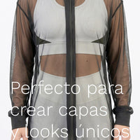 BUZO DEPORTIVO  EN MALLA COLOR NEGRO RVC