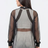 BUZO DEPORTIVO  EN MALLA COLOR NEGRO RVC