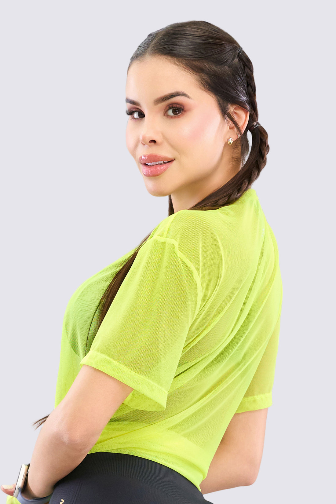 CAMISETA EN MALLA AMARILLO NEÓN CLARO RVC