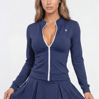 CHAQUETA AZUL MARINO CIERRE FRONTAL RVC