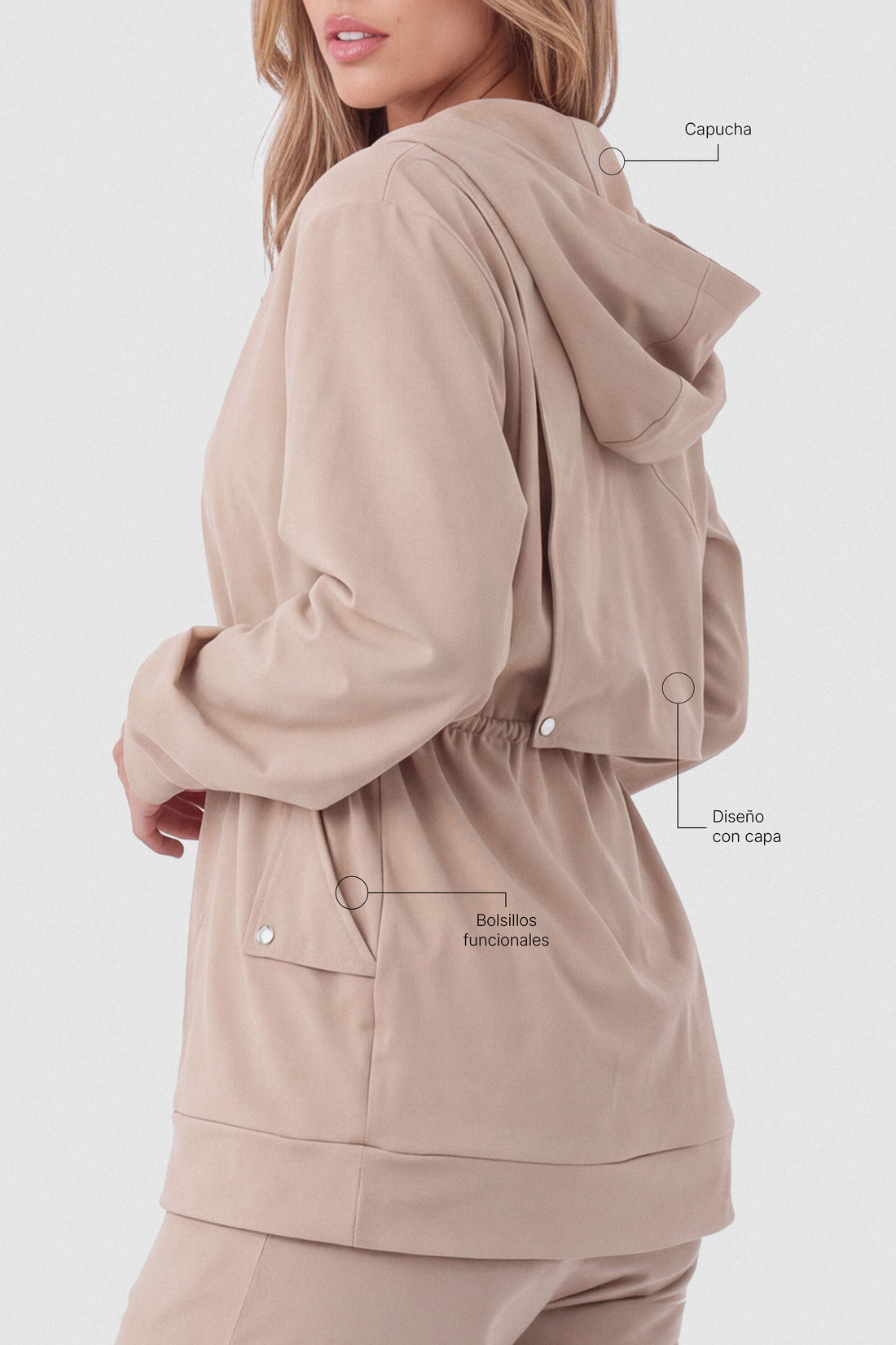 CHAQUETA AJUSTE EN LA CINTURA BEIGE ARENA PPC