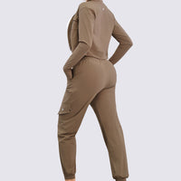 CHAQUETA CHOCOLATE CIERRE FRONTAL RVC