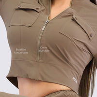 CHAQUETA CHOCOLATE CIERRE FRONTAL RVC