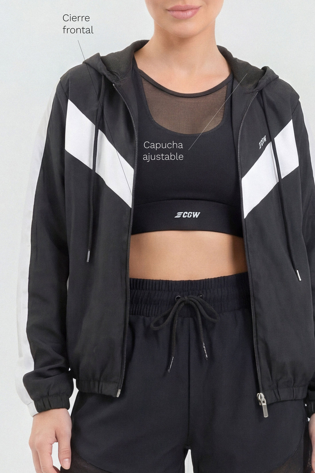 ROMPEVIENTO MUJER COLOR NEGRO RVC