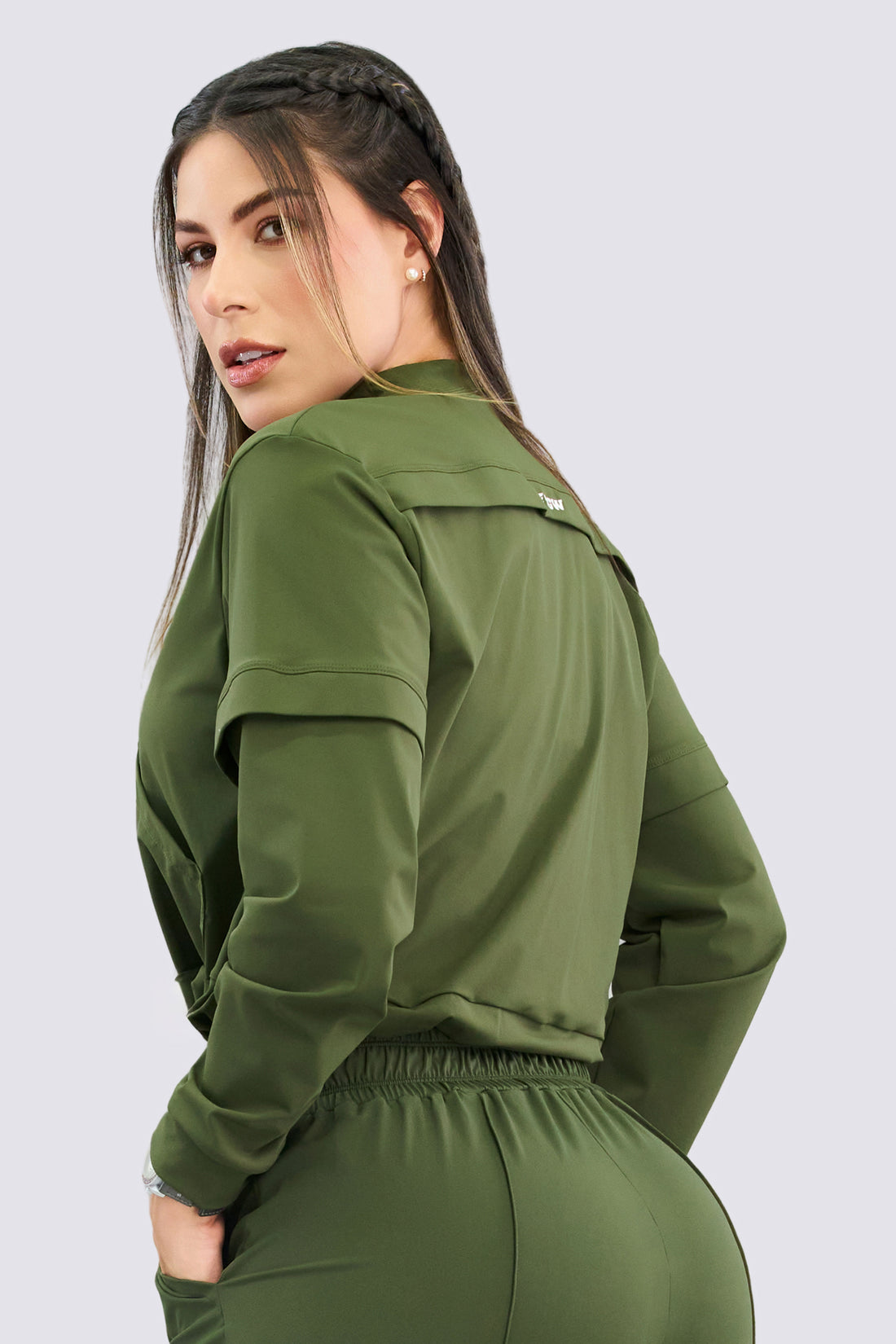 CHAQUETA AJUSTE REGULABLE VERDE MILITAR RVC