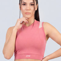 CROPTOP COLOR ROSADO MALLA TRANSPIRABLE CCR