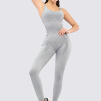 Enterizo seamless color gris, con compresión en el abdomen, ajuste perfecto. 