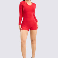 ENTERIZO ROJO  ESPALDA ABIERTA MANGA LARGA RVC