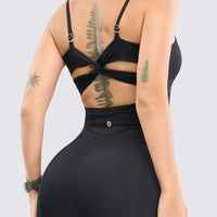 ENTERIZO MUJER NEGRO CON ESPALDA ABIERTA RVC