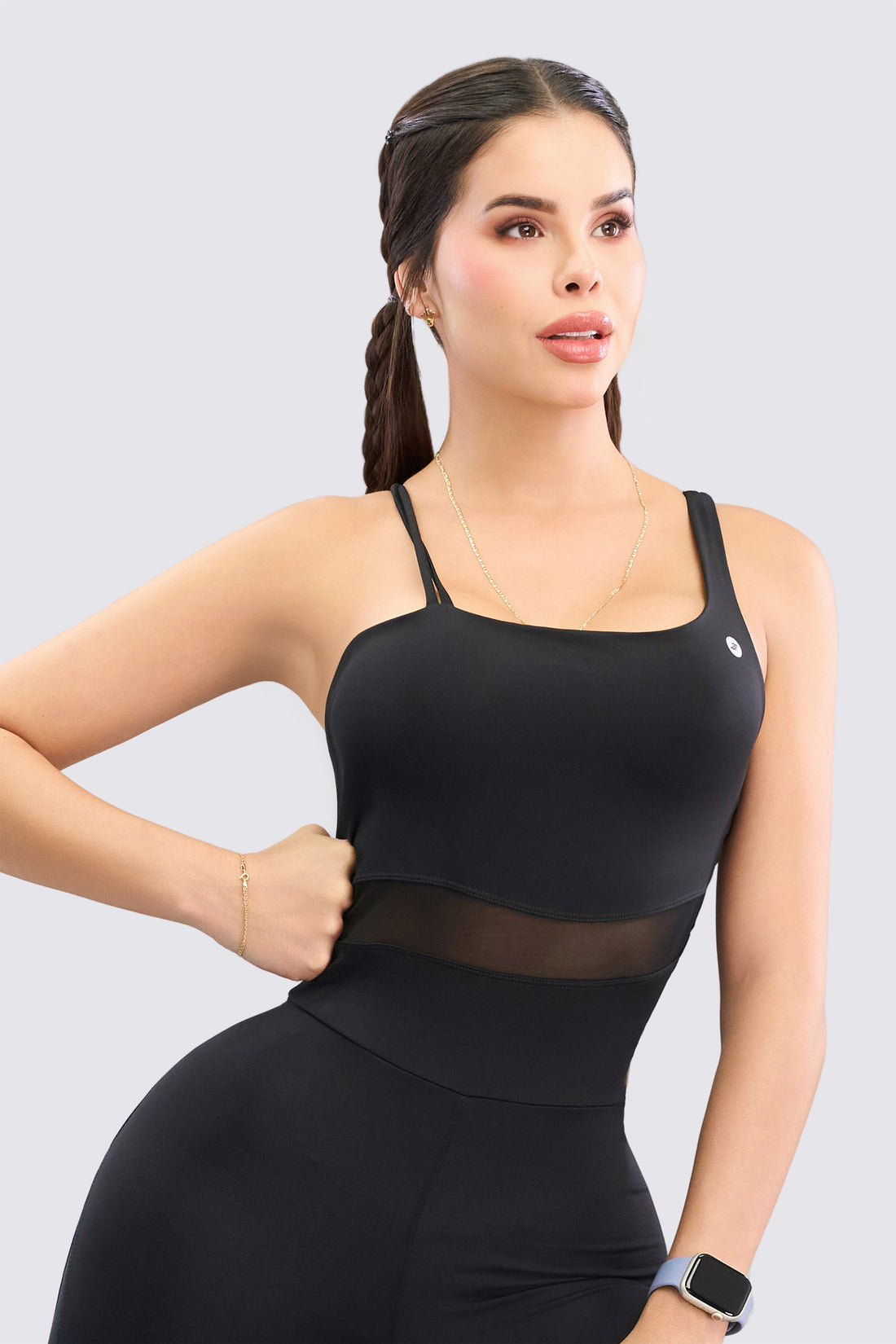 ENTERIZO NEGRO ESPALDA CRUZADA RVC