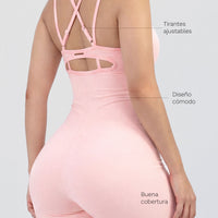 ENTERIZO CON TIRANTES CRUZADOS ROSA MUSE CCR
