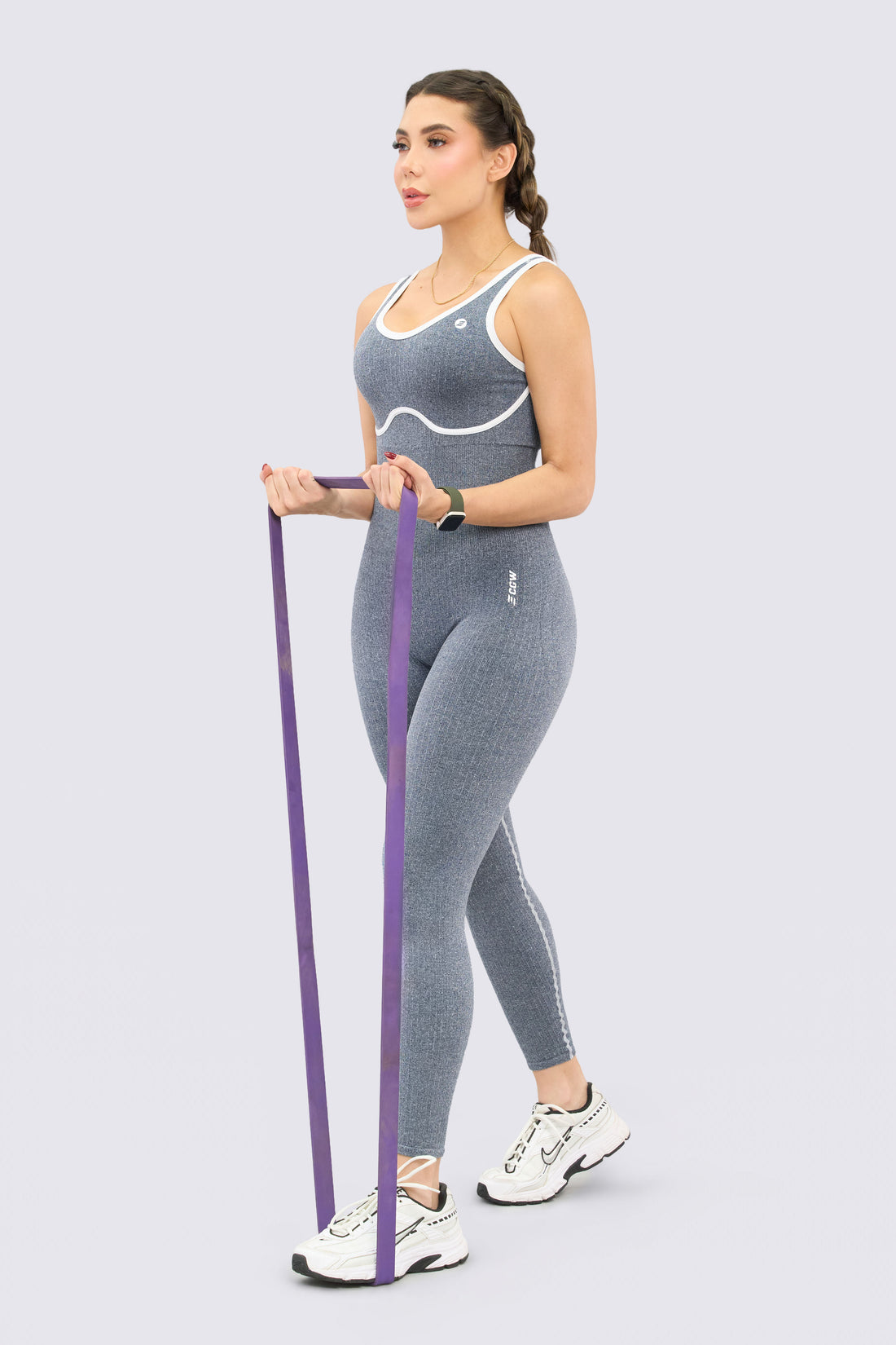 ENTERIZO SEAMLESS AZUL CON  VENAS EN CONTRASTE RVC