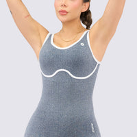 ENTERIZO SEAMLESS AZUL CON  VENAS EN CONTRASTE RVC