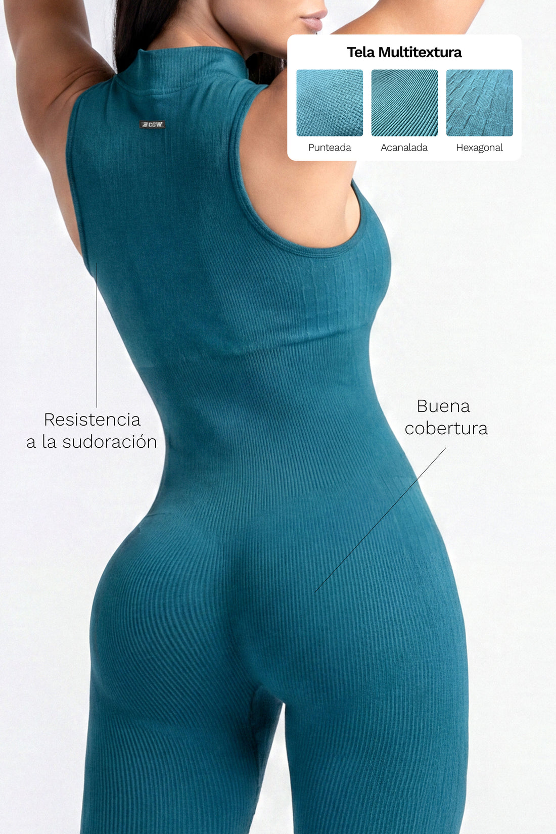 ENTERIZO SEAMLESS VERDE ESMERALDA EFECTO MOLDEADOR RVC