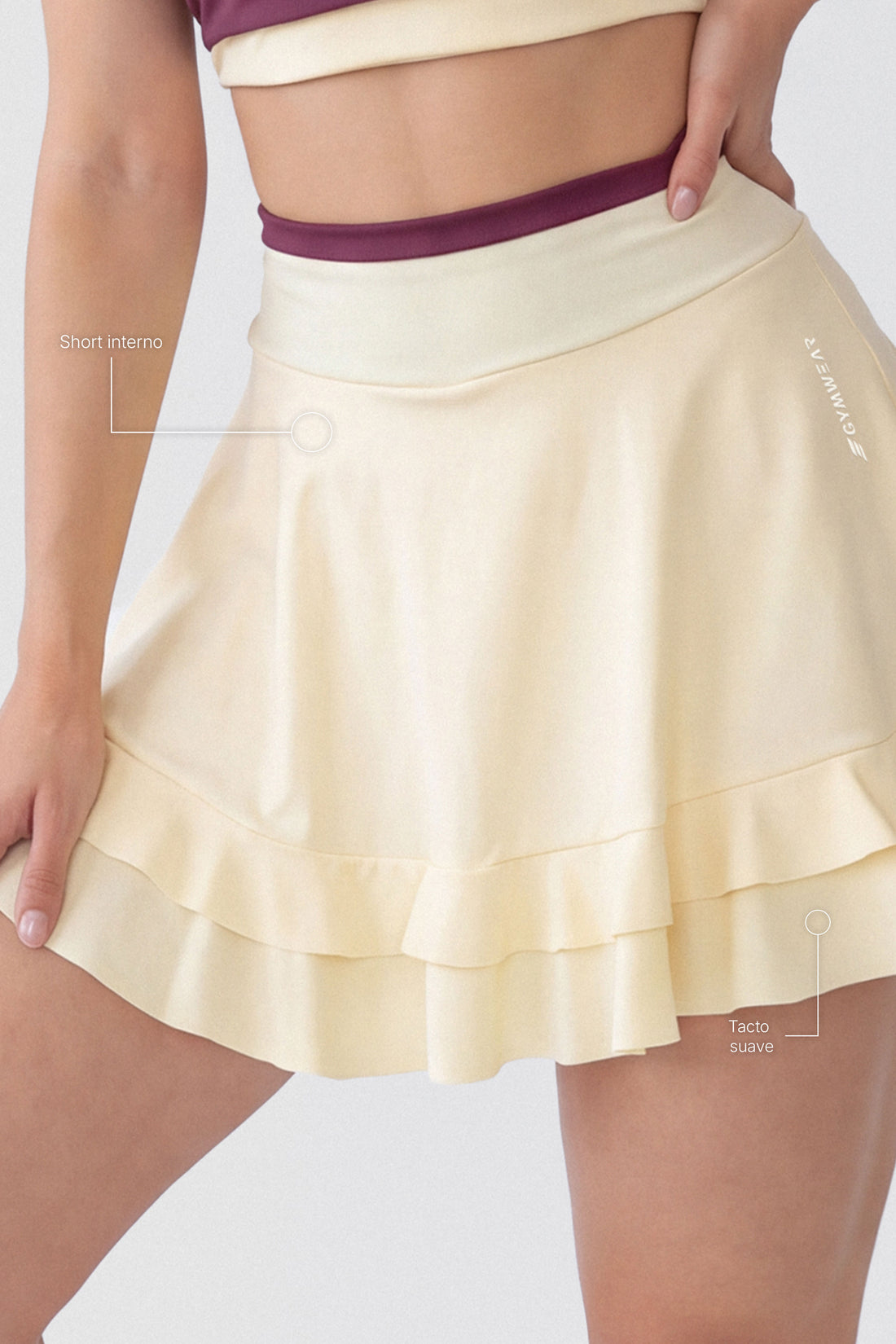 FALDA AMARILLO MANTEQUILLA Y VOLANTES PPC