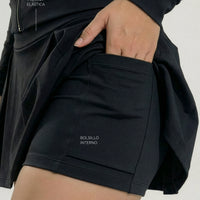 FALDA DEPORTIVA NEGRA CON PLIEGUES RVC