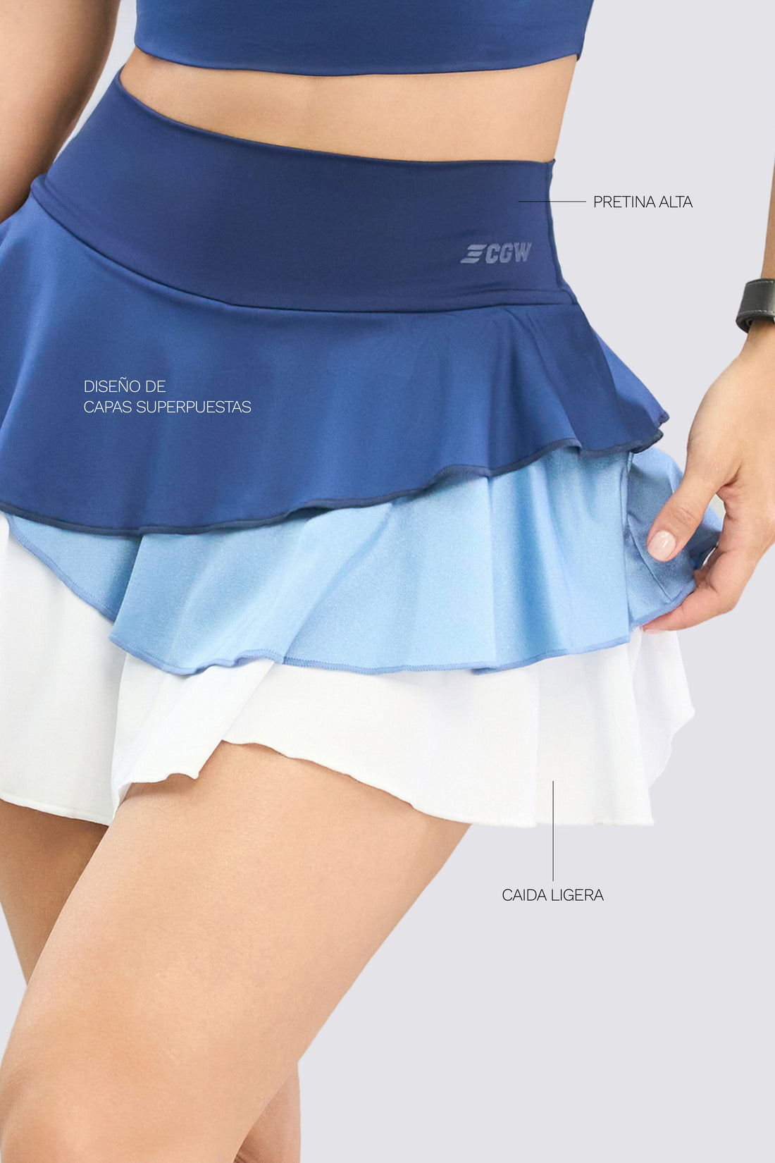 FALDA DEPORTIVA COMBINADA CON VOLANTES RVC