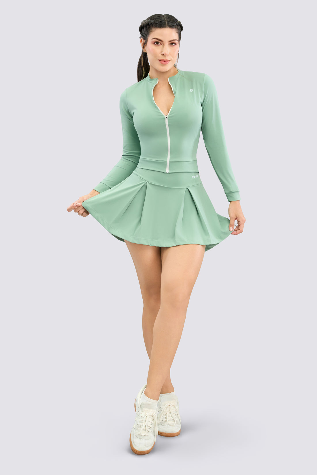 BUZO VERDE CIERRE FRONTAL RVC