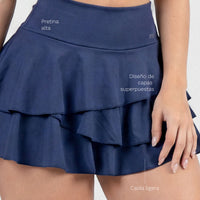 FALDA DEPORTIVA AZUL MARINO CON VOLANTES RVC