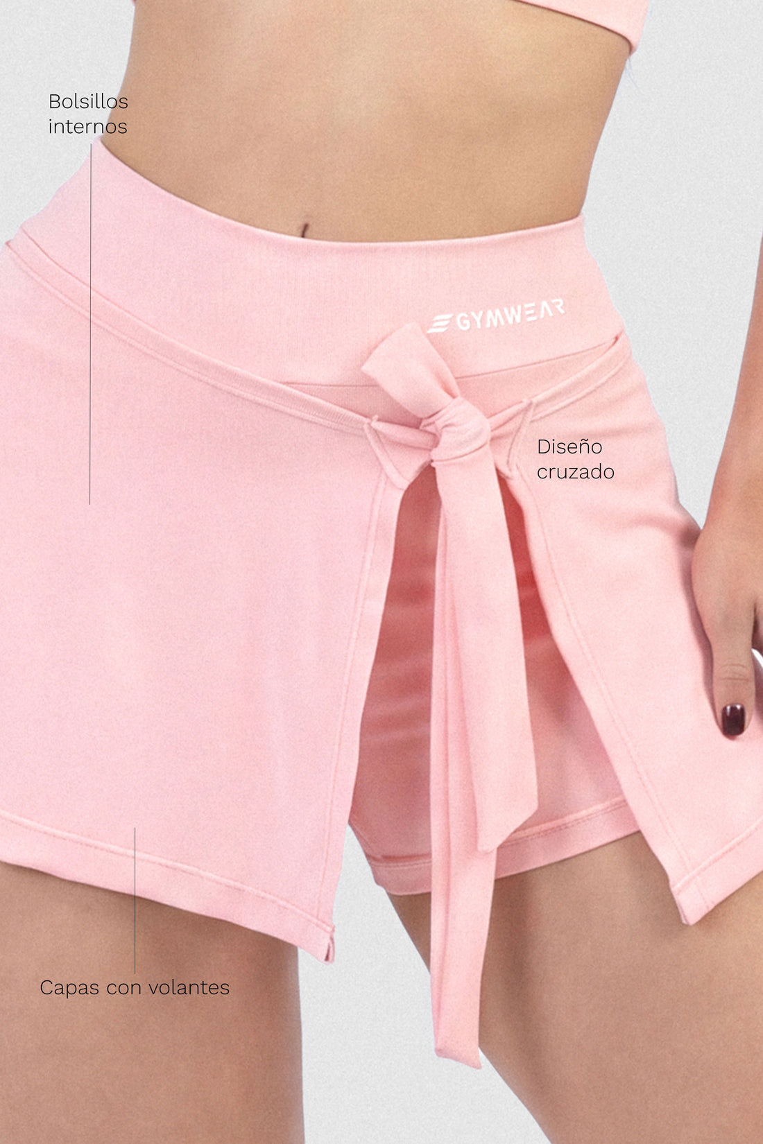 FALDA CON AMARRE FRONTAL ROSA MUSE CCR