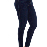 JEANS  DE MUJER COLOR AZUL OSCURO, SÚPER STRECH CON BOTA SKINNY. 