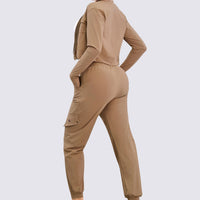 CHAQUETA CHOCOLATE CIERRE FRONTAL CCR
