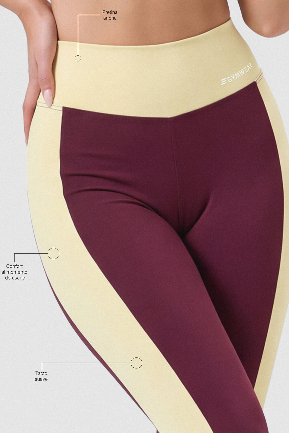 LEGGINGS FLARE TIRO ALTO VINOTINTO  PPC