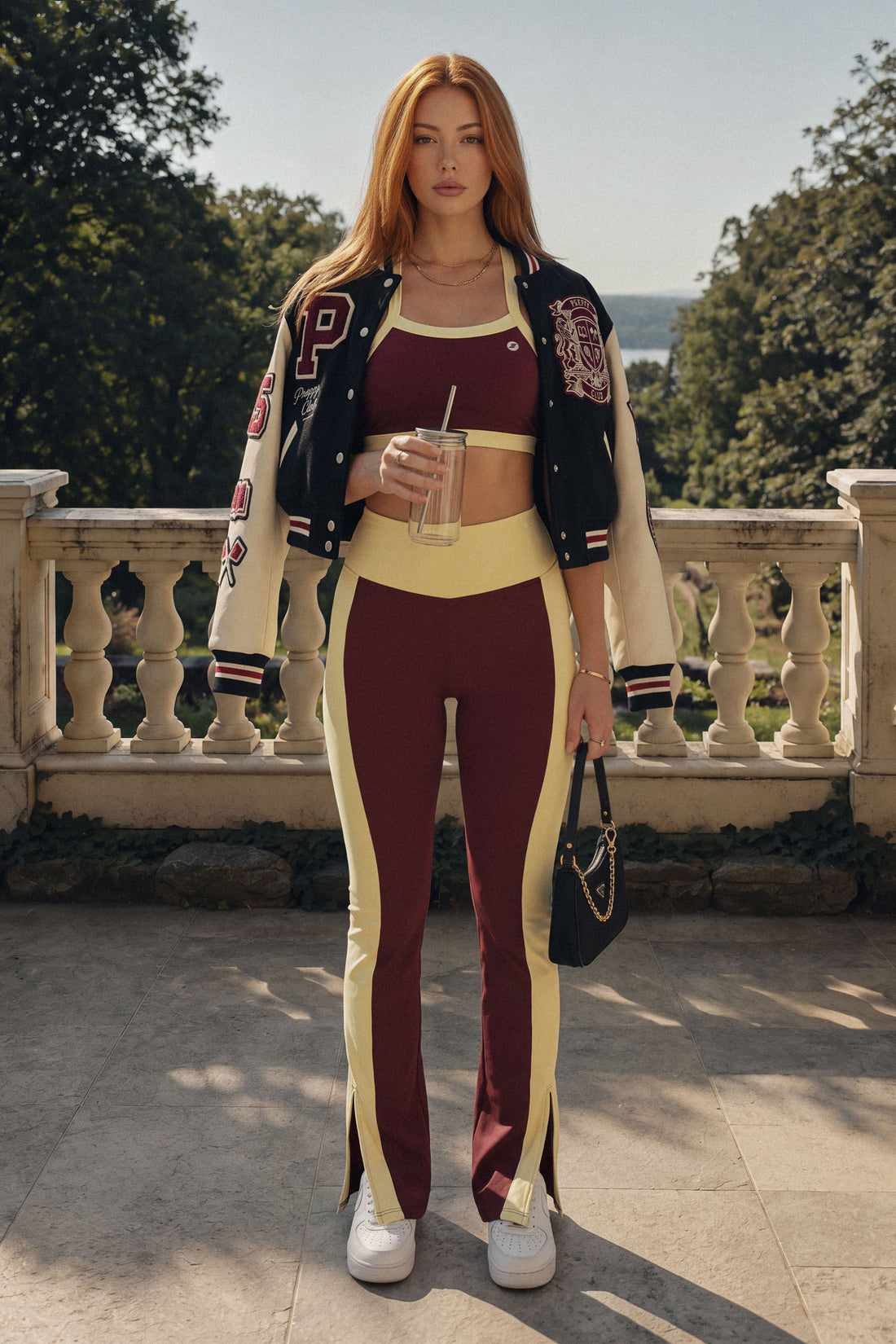 LEGGINGS FLARE TIRO ALTO VINOTINTO  PPC