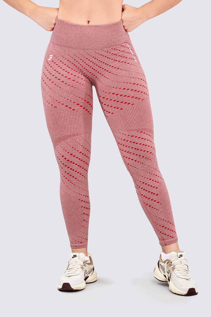 LEGGINGS SEAMLESS DE COLOR ROJO, CON EFECTO PUSH UP, MOLDEA TU FIGURA. 