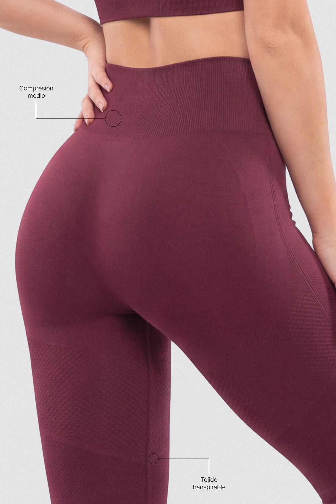 LEGGINGS VINOTINTO PRETINA ALTA PPC
