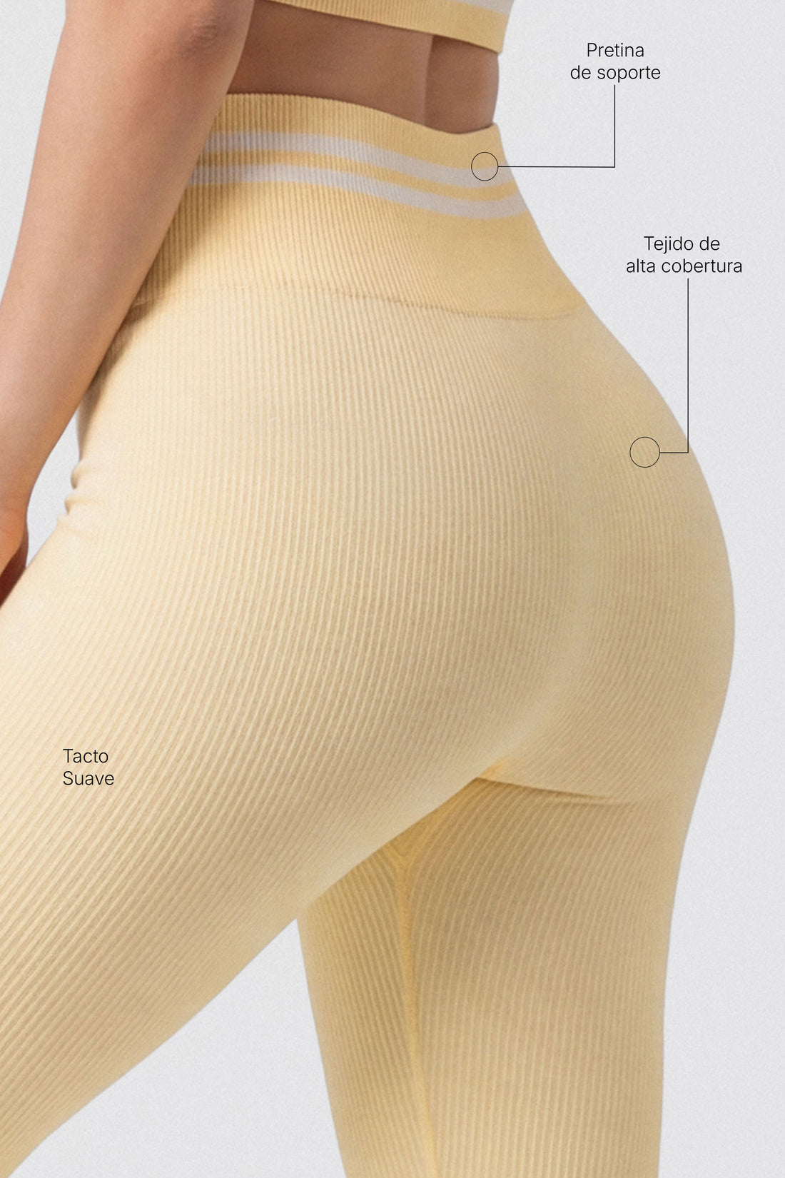LEGGINGS AMARILLO MANTEQUILLA FRANJAS EN PRETINA PPC
