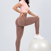 LEGGINGS PUSH UP CAFÉ ANIMAL PRINT CCR