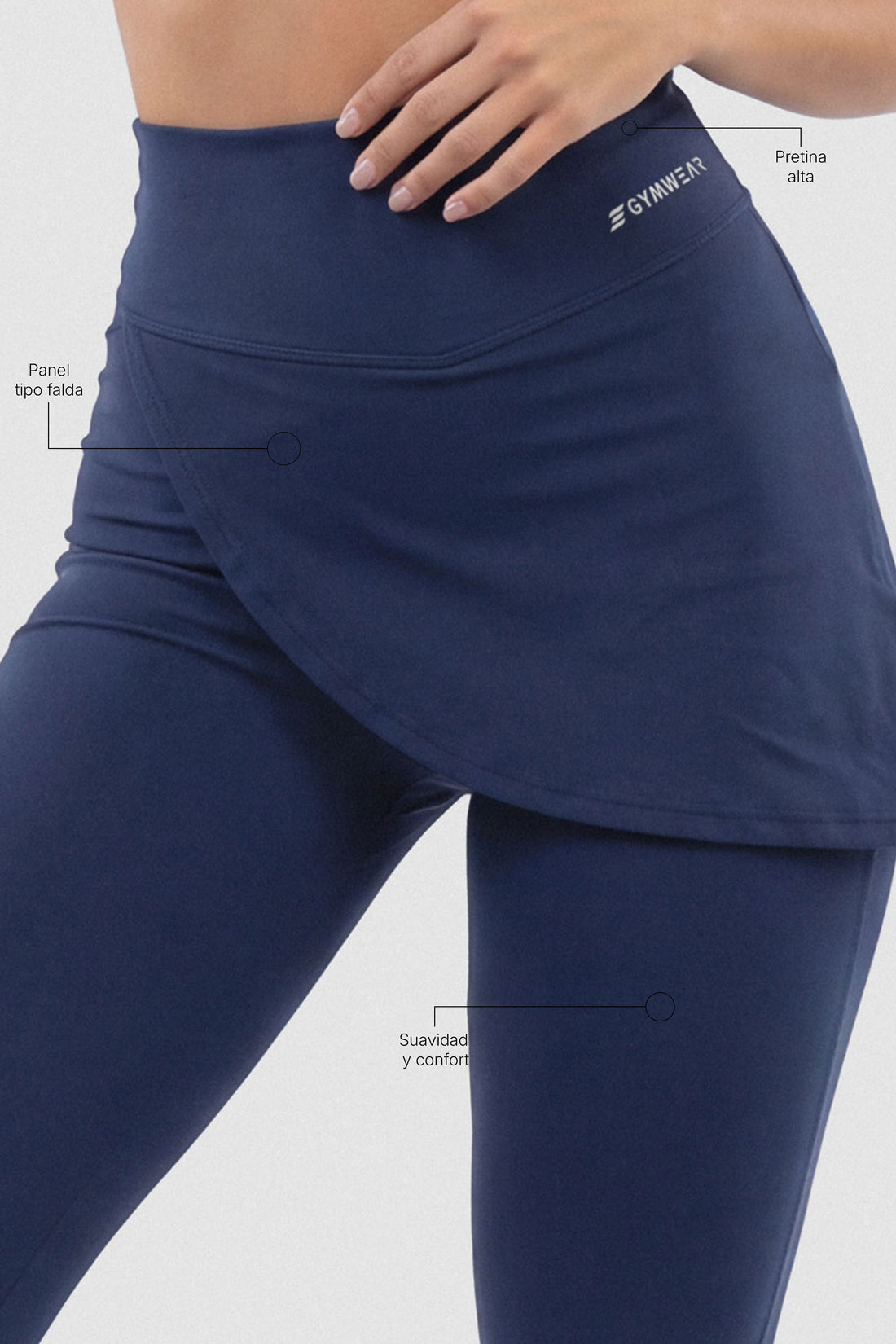 LEGGINGS AZUL MARINO CAPA ESTILO FALDA PPC