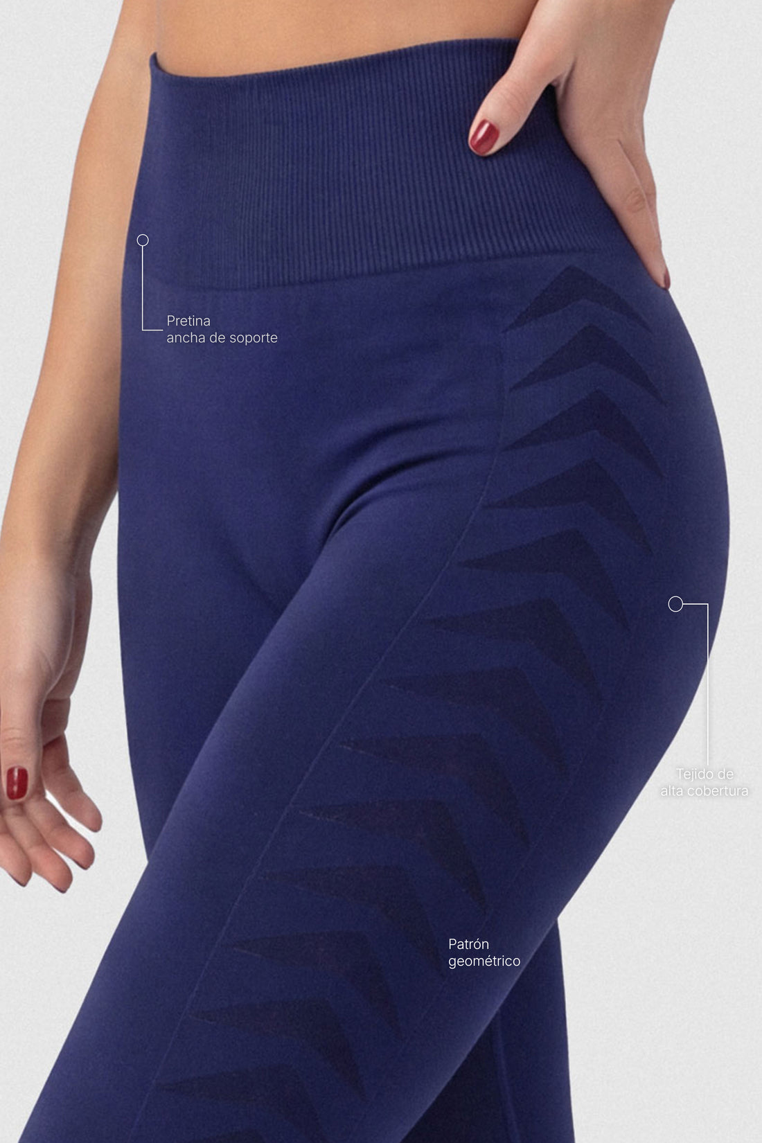LEGGINGS AZUL MARINO PATRÓN GEOMÉTRICO LATERAL PPC
