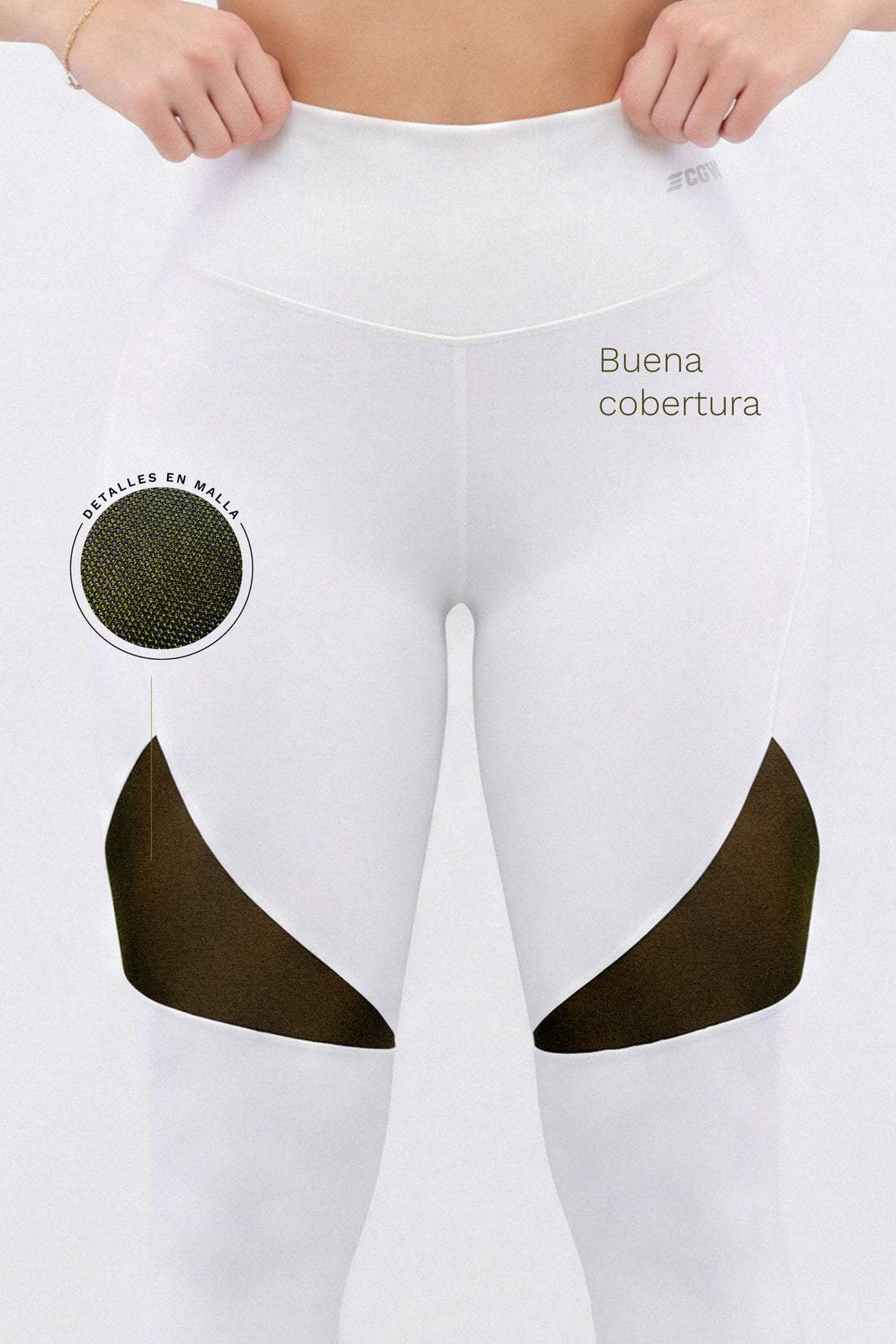 LEGGINGS DEPORTIVO BLANCO ALTA COBERTURA RVC