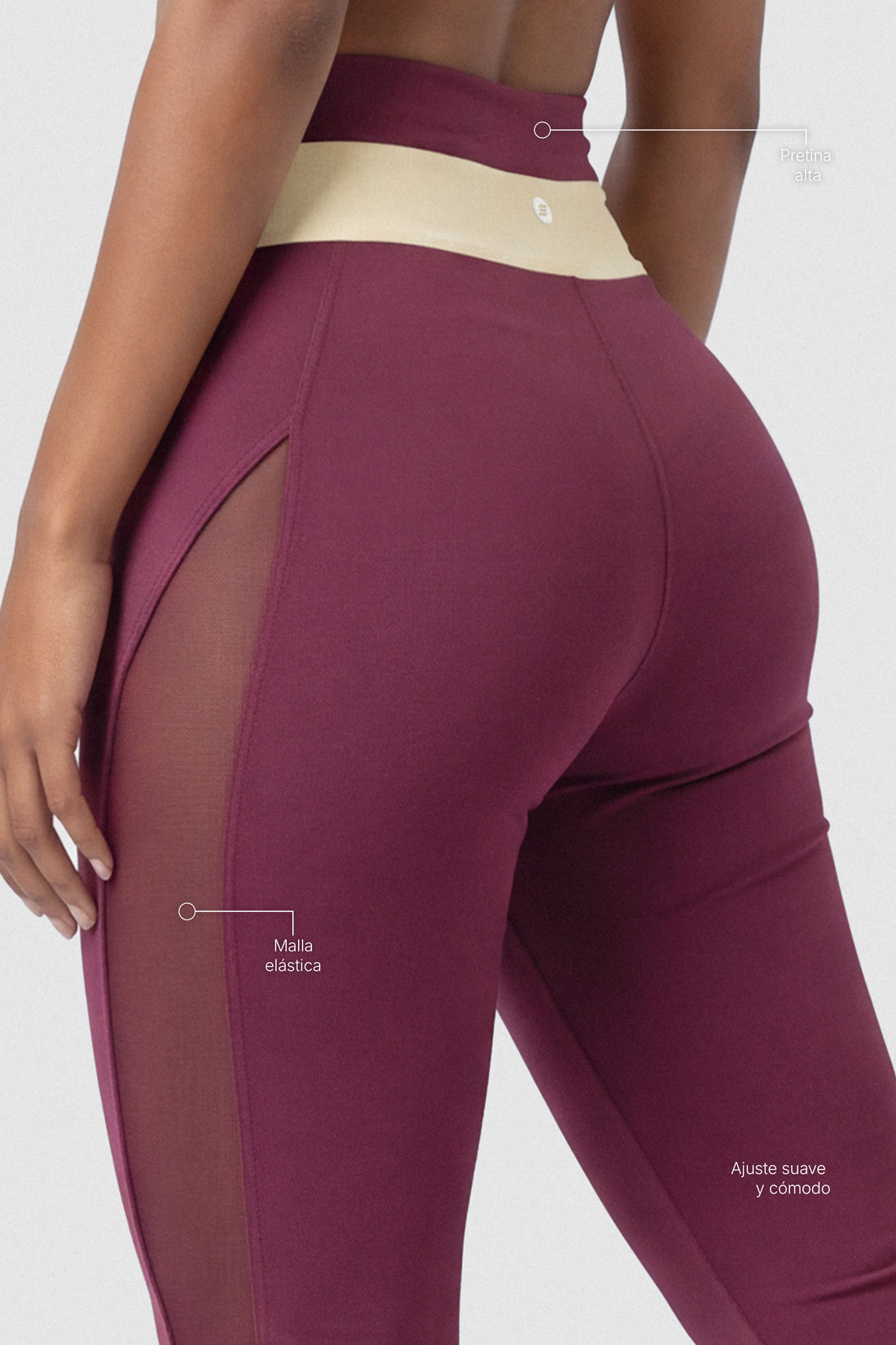 LEGGINGS MERLOT Y PANELES DE MALLA QUE ESTILIZAN PPC