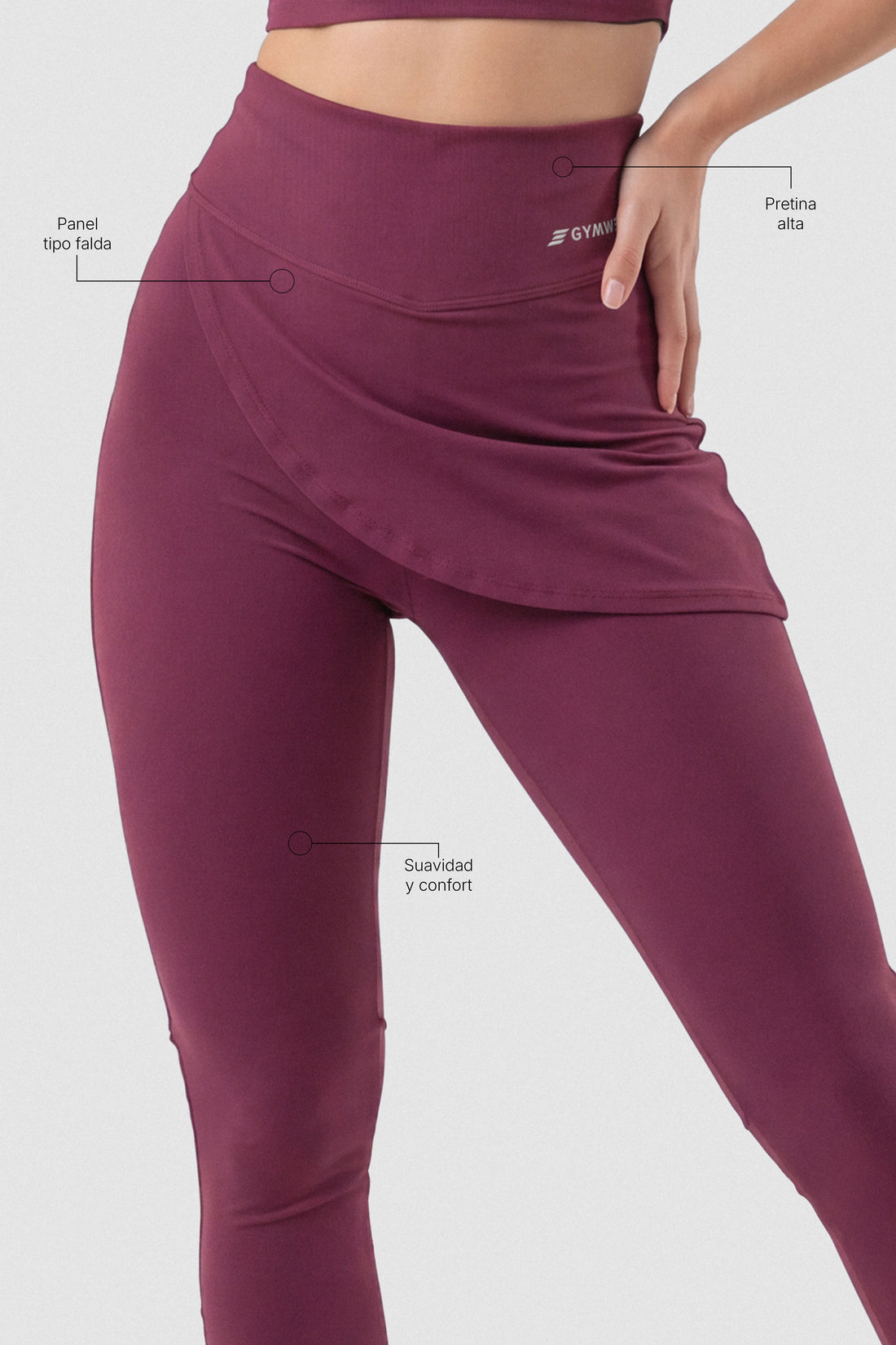 LEGGINGS MERLOT CAPA ESTILO FALDA PPC
