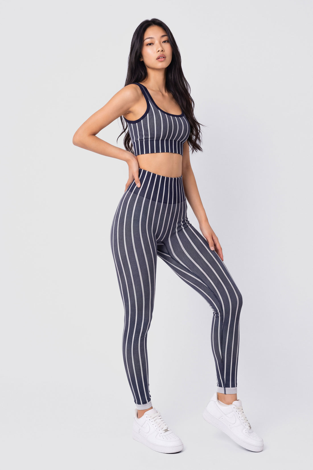 LEGGINGS AZUL ESTAMPADO DE RAYAS  PPC