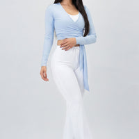 BUZO MANGA LARGA  BABY BLUE CUELLO EN V CRUZADO CDC