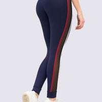 LEGGINGS AZUL MARINO CON PANELES LATERALES DE MALLA RVC