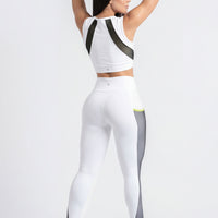 LEGGINGS DEPORTIVO BLANCO MALLA LATERAL  RVC