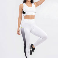 LEGGINGS DEPORTIVO BLANCO MALLA LATERAL  RVC